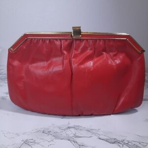 Vintage Mardane 1960s Red Leather Cocktail Purse Clutch